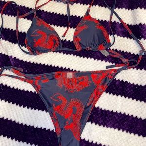Dragon theme bikini with cover up